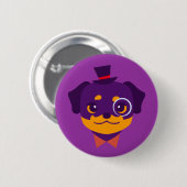Badge Rond 5 Cm Chiot pourpre de rottweiler de Kawaii (Devant & derrière)