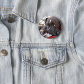 Badge Rond 5 Cm Chiots Editable de Pitbull de bébé (En situation)