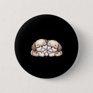 Badge Rond 5 Cm Chiots mignons endormis mon uniforme officiel de