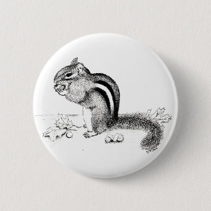 Badge Rond 5 Cm Chipmunk