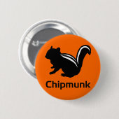 Badge Rond 5 Cm Chipmunk illustration (12) Black (Devant & derrière)