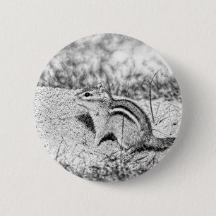 Badge Rond 5 Cm Chipmunk Sketch