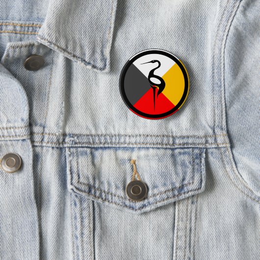 Badge Rond 5 Cm Chippewa Dodem Ajijaak (En situation)