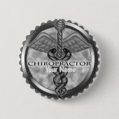 Badge Rond 5 Cm Chiropraticien en argent (Devant)