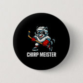 Badge Rond 5 Cm Chirp Meister Funny Hockey Raccoon Traalker (Devant)