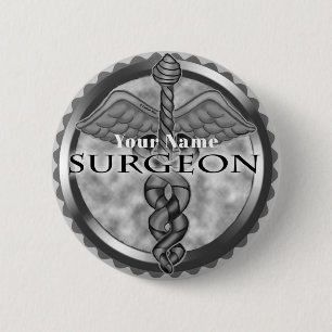 Badge Rond 5 Cm Chirurgien argenté