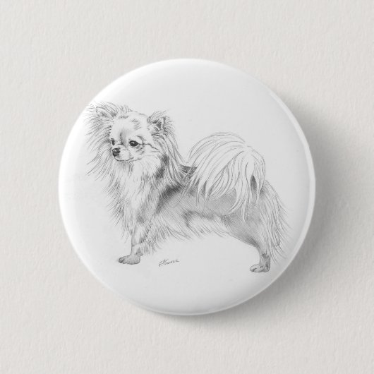 Badge Rond 5 Cm Chiwawa de Longcoat - se tenant (Devant)