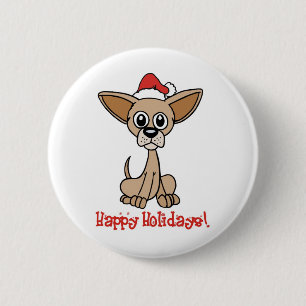Badge Rond 5 Cm Chiwawa de Noël