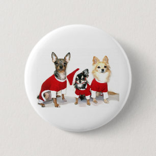 Badge Rond 5 Cm Chiwawas de Noël