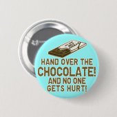 Badge Rond 5 Cm Chocoholic au chocolat (Devant & derrière)