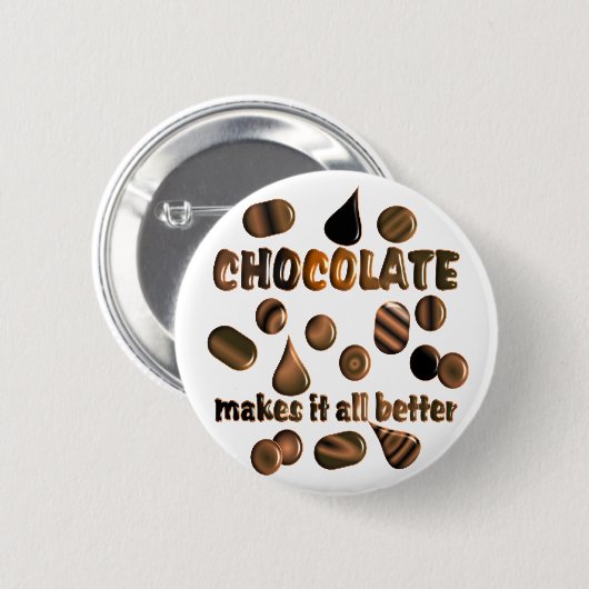 Badge Rond 5 Cm Chocolat (Devant & derrière)