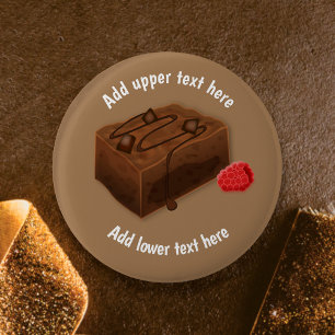 Badge Rond 5 Cm Chocolat Brownie Traybake - Choc Dessert slogan