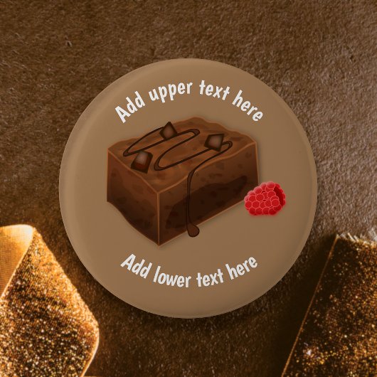 Badge Rond 5 Cm Chocolat Brownie Traybake - Choc Dessert slogan