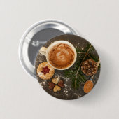 Badge Rond 5 Cm Chocolat chaud de Noël (Devant & derrière)