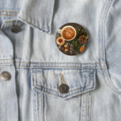 Badge Rond 5 Cm Chocolat chaud de Noël (En situation)
