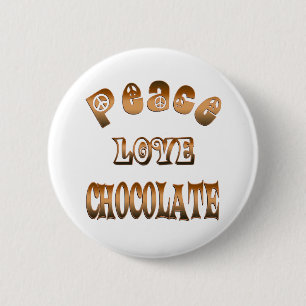BADGE ROND 5 CM CHOCOLAT D'AMOUR DE PAIX