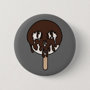 Badge Rond 5 Cm Chocolat doux mortel Crâne Ice Pop