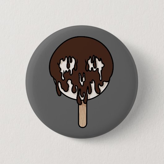 Badge Rond 5 Cm Chocolat doux mortel Crâne Ice Pop (Devant)