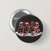 Badge Rond 5 Cm Chocolat du Labrador Chocolat de Noël (Devant & derrière)