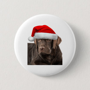 Badge Rond 5 Cm Chocolat Lab Chemise Labrador Retriever Chien Chri