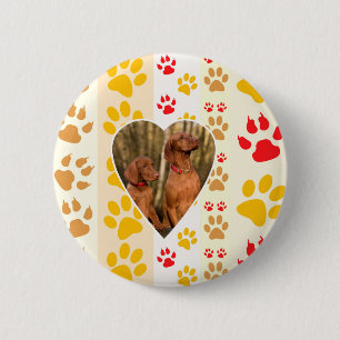 Badge Rond 5 Cm Chocolat Labrador Retriever Coeurs de chien Emprei