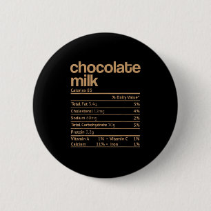 Badge Rond 5 Cm Chocolat Lait Nutrition Faits Drôle Thanksgiving