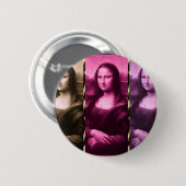 Badge Rond 5 Cm Chocolat rose violet Poster de animal Mona Lisa (Devant & derrière)