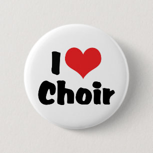 Badge Rond 5 Cm Chœur I Love Heart