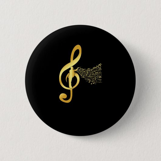 Badge Rond 5 Cm Choir Conducteur Clef Notes Choral Music Chorus Gi (Devant)