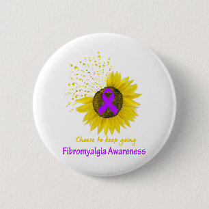 Badge Rond 5 Cm Choisir De Continuer À Faire Connaître La Fibromya
