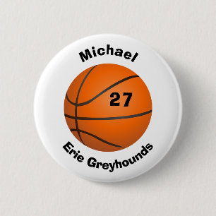 Badge Rond 5 Cm Choisissez votre basket-ball personnalisé par