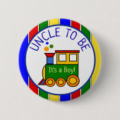 Badge Rond 5 Cm Choo Choo Train Baby shower oncle à être (Devant)
