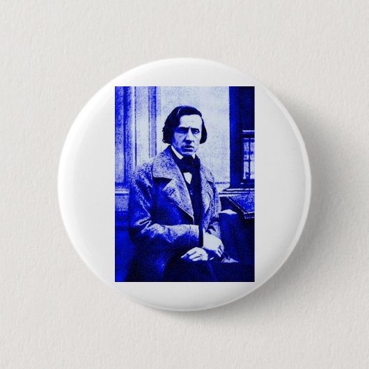 Badge Rond 5 Cm Chopin bleu (Devant)