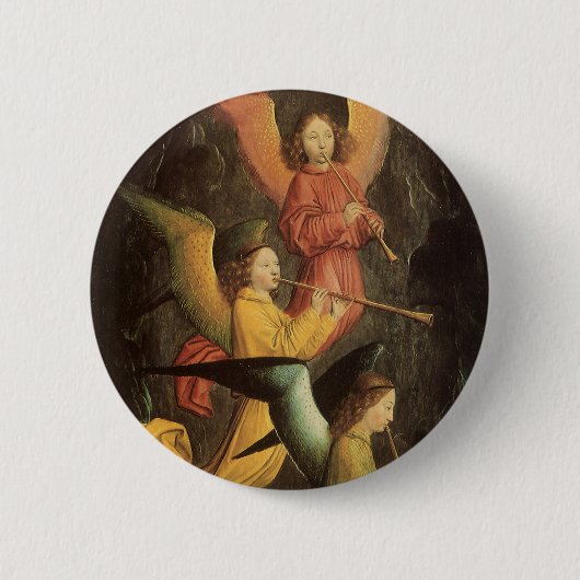 Badge Rond 5 Cm Chorale des anges de Simon Marmion, Art Renaissanc (Devant)