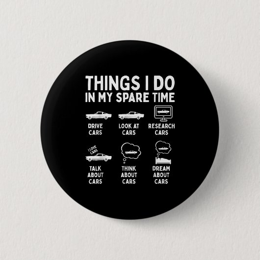 Badge Rond 5 Cm Choses que je fais dans mon temps libre Chat, Drôl (Devant)