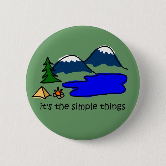 Badge Rond 5 Cm Choses simples - camping (Devant)