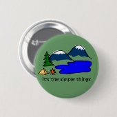 Badge Rond 5 Cm Choses simples - camping (Devant & derrière)