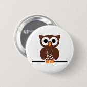 Badge Rond 5 Cm Chouette (Devant & derrière)