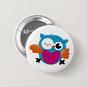 Badge Rond 5 Cm Chouette (Devant & derrière)