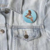 Badge Rond 5 Cm Chouette barrée d'Audubon et heureux amis des écur (En situation)