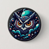 Badge Rond 5 Cm Chouette céleste (Devant)
