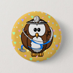 Badge Rond 5 Cm Chouette de document de pagination