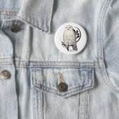 Badge Rond 5 Cm Chouette des neiges (En situation)