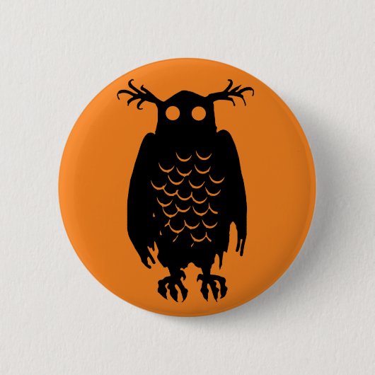 Badge Rond 5 Cm Chouette éffrayante (Devant)