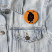 Badge Rond 5 Cm Chouette éffrayante (En situation)