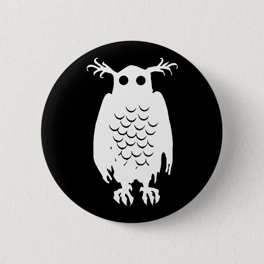 Badge Rond 5 Cm Chouette éffrayante (Devant)