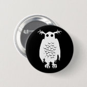 Badge Rond 5 Cm Chouette éffrayante (Devant & derrière)