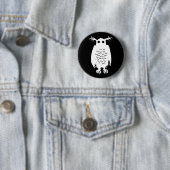 Badge Rond 5 Cm Chouette éffrayante (En situation)