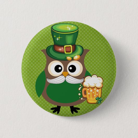 Badge Rond 5 Cm Chouette épervière de St Patrick (Devant)