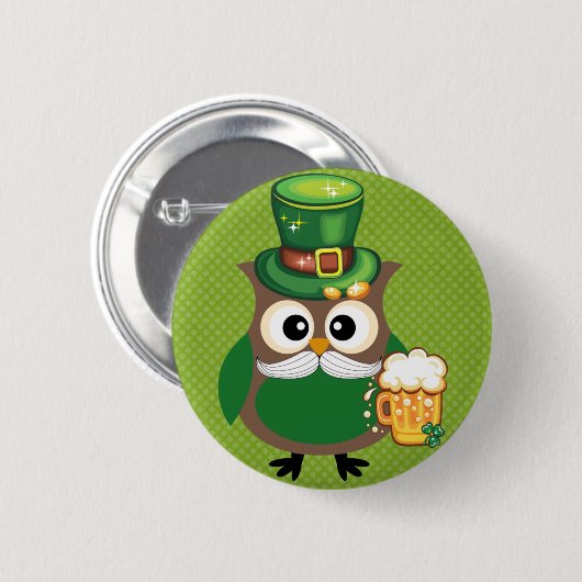 Badge Rond 5 Cm Chouette épervière de St Patrick (Devant & derrière)